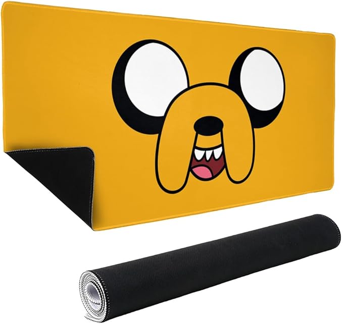 Adventure Time Jake Head Large Gaming Mouse Pad Desk Mat with Stitched Edges Non-Slip Base for Gamer Home and Office 31.5 x 15.7
