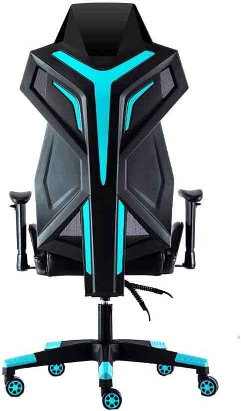Computer Chair Video Game Chair with Removable Lumbar Pillow Ergonomics Game Computer Chair Lifting Handrail Racing Style High-Back PU Leather Office ChairBlack Blue