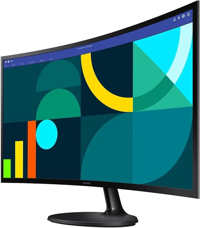 Samsung 27 Essential S3 (S36CG) Series FHD 1800R Curved Computer Monitor 100Hz Game Mode Advanced Eye Comfort HDMI and D-sub Ports LS27D36CGANXZA HDMI Cable Included (Renewed)