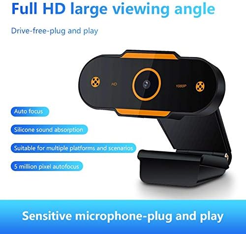 Computer Camera 480/720/1080P/2k Web Camera HD USB2.0 Auto Focus Video Call with Mic for Live Broadcast Video Calling Conference Work (Color : 1080P)