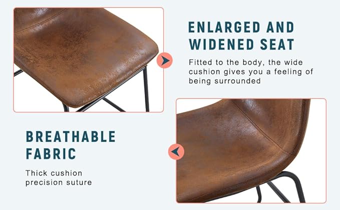 Retro Brown Suede Chair Comfortable Seat Suitable for Industrial and Vintage Style Settings.