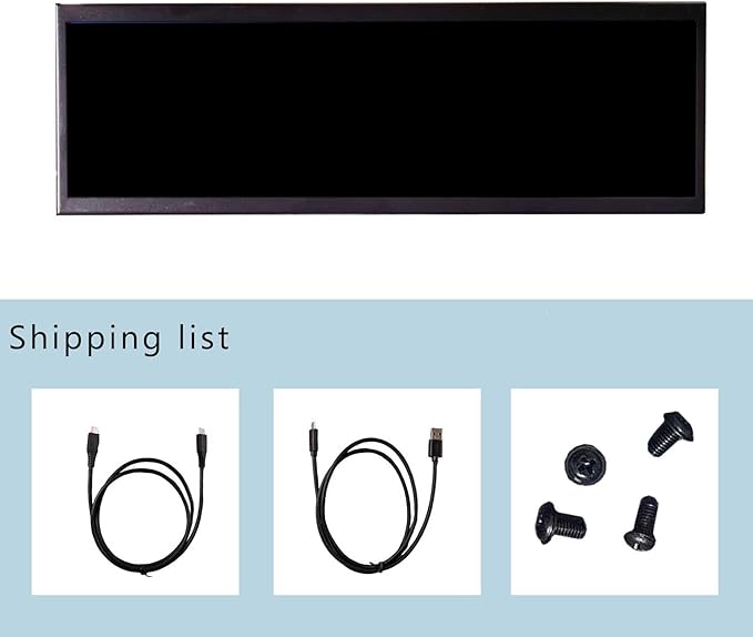 VSDISPLAY 14.5'' 14.5 Inch 2560x720 2K IPS LCD Monitor Stretched Bar Display for Computer PC Case GPU CPU Secondary Screen MonitorSupports USB-C Video Input