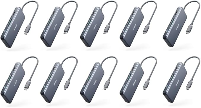 Anker USB C Hub 7-in-1 (10 Pack) with 4K HDMI 85W Power Delivery USB-C and 2 USB-A 5Gbps Data Ports microSD and SD Card Reader for MacBook Air MacBook Pro XPS and More