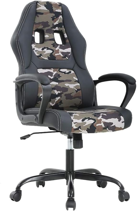 BSTOPHKL Gaming Chair Ergonomic Video Game Chairs High Back Computer Chair with Comfortable Cushion Armrests Lumbar Support Task Rolling Swivel Office Chair for Adults Teen CAMO