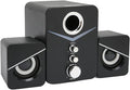 Computer Speakers 2.1 Channel Deep Bass Mini Desktop Speaker HiFi Stereo Computer Sound Bar RGB Home Speaker System for Wedding Party (Black)