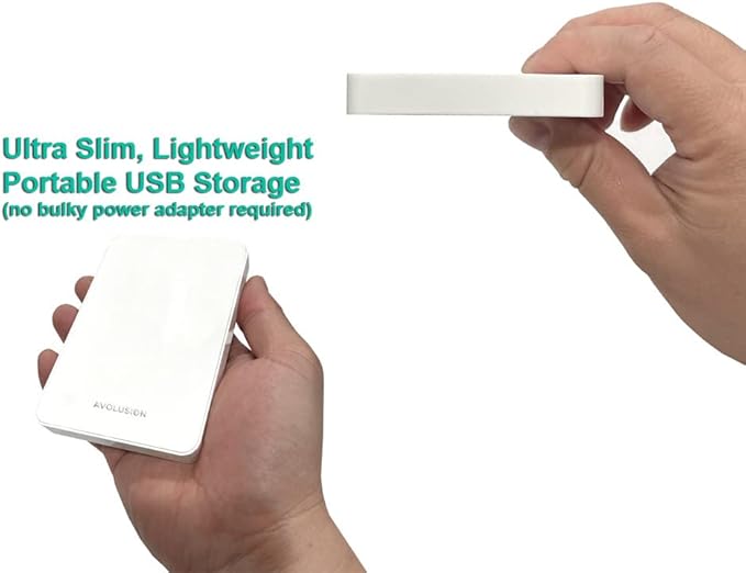 Avolusion Z1-S 500GB USB 3.0 Portable External Gaming Hard Drive - White (for PS4 Pre-Formatted) - 2 Year Warranty (Renewed)