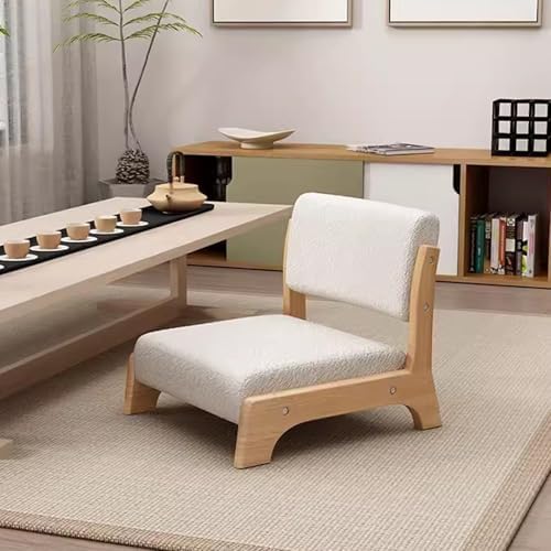 BTZHY Floor Chair Floor Chair Meditation Yoga Chair with Back Support Stool Without Legs Chair with backrest Made of Solid Wood