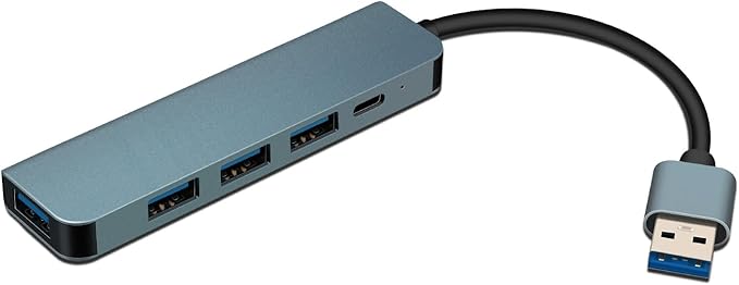 XTRONS 4 Ports USB 3.0 Hub Splitter 5 Gbps High Speed Data Ports Adapter for Laptop/Desktop PC/Car Use