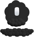 HOTTYAO Cloud Mouse Pad Wrist Support Keyboard Wrist Rest Set Ergonomic Wrist Support for Typing Pain Relief Portable for Computer Office Gaming (Black-L)