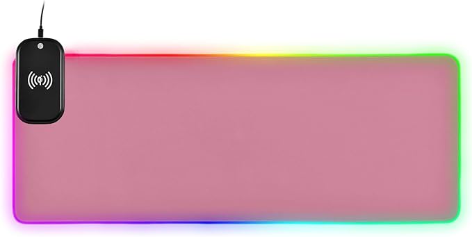 Dark Peach Mouse Pad Gaming Mousepad Non Slip Desk Mat Wireless Charging RGB Computer Mouse Pads Keyboard Mats Pad for Desktop Home Office 35.4 x 15.7 in