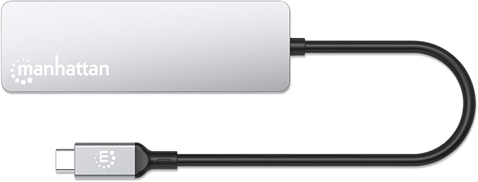 Manhattan 4-Port 10G USB-C Hub: SuperSpeed+ Connectivity for Laptops and More Compact and Travel-Ready Design - 181143