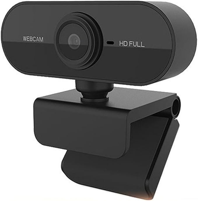 GIZNXBA Webcam for PC Laptop Desktop Computer USB Webcam with Microphone 360° Rotation Pan &amp Tilt Privacy Shutter Streaming Camera for Meeting/Online Video Calls(Black A2K)