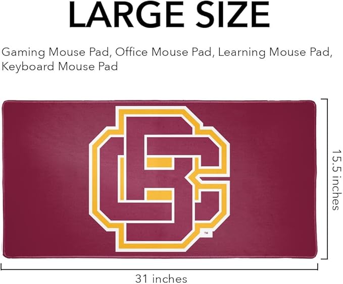 Bethune-Cookman University Primary Logo Large Gaming Mouse Pad Desk Mat with Stitched Edges Non-Slip Base for Gamer Home and Office 31.5 x 15.7