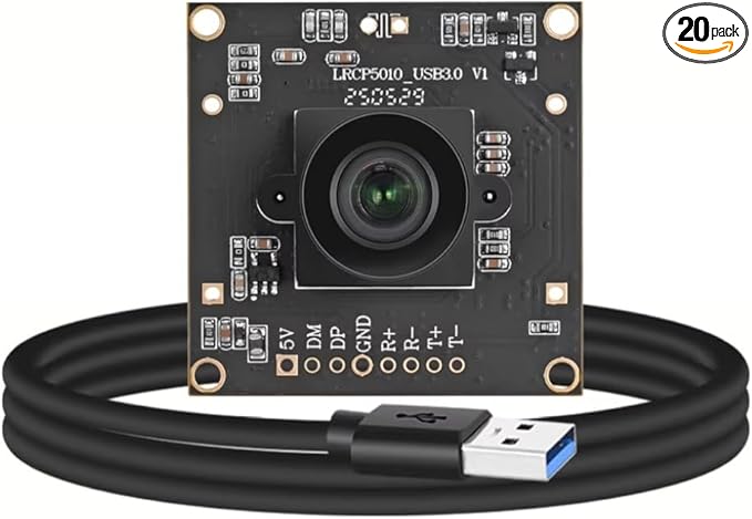 5MP Global Shutter USB3.0 Camera High Speed 60fps for Robotics (Lens FL 2.1mm 150° Little distoration)