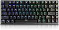Computer KeyboardUSB Wired RGB Backlit Blue Switch Mechanical Gaming PC Game Keyboard81 Keys