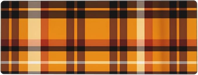 Yellow Buffalo Plaid Check Large Mouse Pad XL Extended Gaming Pad Waterproof Desk Mat for Desktop Keyboard Non Slip Mousepad for Office Game Home 32.15x11.8