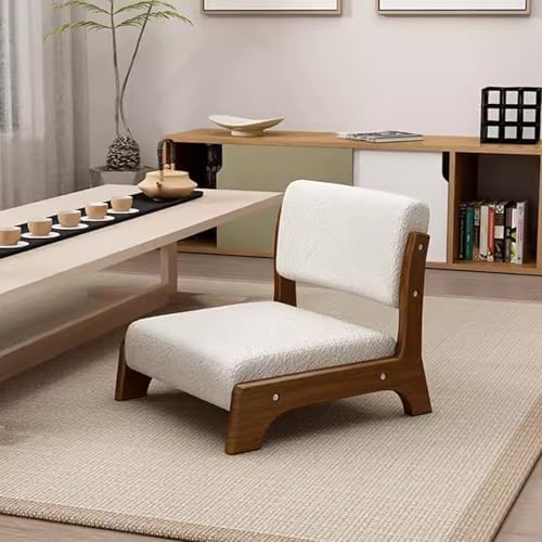 BTZHY Floor Chair Floor Chair Meditation Yoga Chair with Back Support Stool Without Legs Chair with backrest Made of Solid Wood