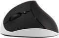 CHUYI Left-Handed Mouse Ergonomic Vertical Rechargeable Wireless Mouse 6 Buttons Optical and Portable Wireless Office Mice with USB Receiver for PC Computer Laptop (Black &amp White)