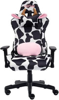 Maykoosh Cow Print Gaming Chair - Reclining Ergonomic Swivel PC Game Chair