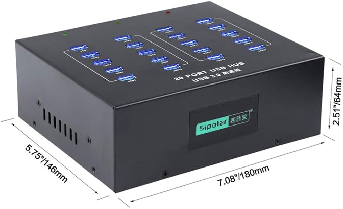 [Upgraded Version] Sipolar USB hub A-213P High Speed Multi Ports USB 3.0 Data Hub for Cell Phone/Tablets with Mounting Brackets