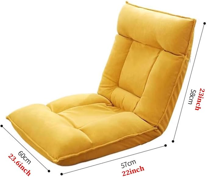 BTZHY Floor Chair Floor Chair with Backrest Foldable Floor Chair for Adults Lazy Sofa Meditation Chair Window Chair Floor Seating Lounge for Reading Watching TV Meditation (/Orange)