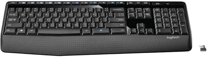 Logitech K345 Wireless Keyboard - Full-Sized Keyboard with Palm Rest 2.4 GHz Wireless USB Receiver - for PC Laptop