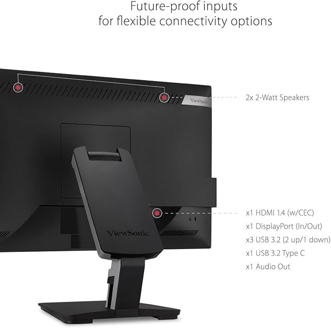 ViewSonic TD2455 24-inch 1080P FHD IPS Premium Monitor 2-Pack Bundle with 10-Point Touch Daisy Chain HDMI DisplayPort USB-C Speaker Stylus Pen