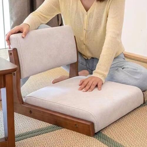 ELEFOCUS Meditation Chair Japanese Bed Vintage Chair with Backrest Multifunctional Timber Chair(Stil 2 a)