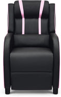 8AM Office Gaming Massage Recliner Sofa Ergonomic PU Leather Gaming Recliner Sofa with Footrest Lumber Support Side Pouch &amp Remote Control for Gaming Living Room Theater (Pink)