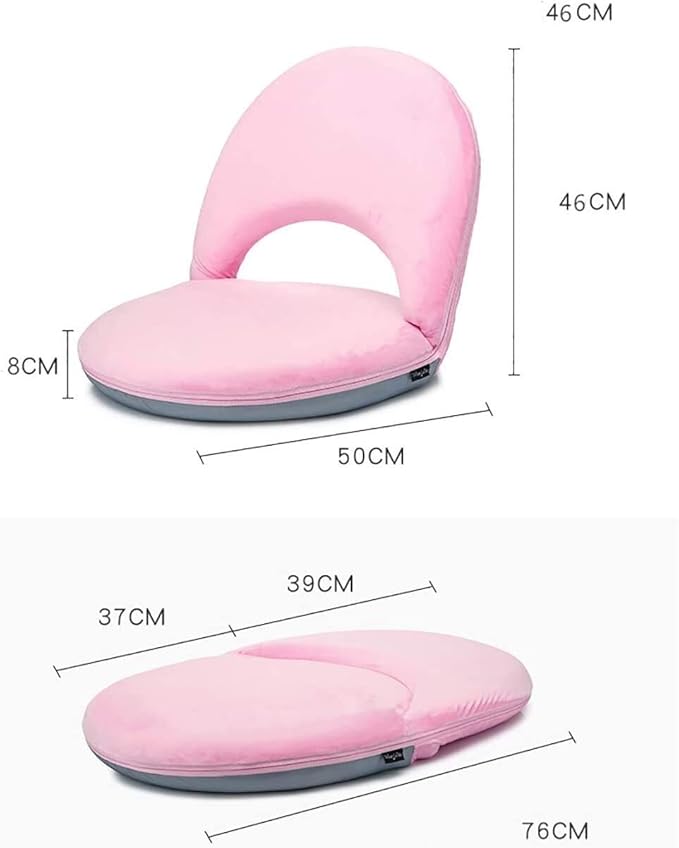Toy Floor ChairFloor Seating Foldable Adjustable Backrest Comfortable Washable Lazy Sofa Meditation/Reading/TV Watching/Gaming/Breastfeeding Dormitory Chair Bed Single Folding ChairRed
