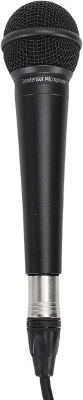 Handheld Condenser Microphone Professional Mic 48V Phantomes Power for Live Streaming Recording Performance Zinc Alloy Body with 300cm XLR Cable