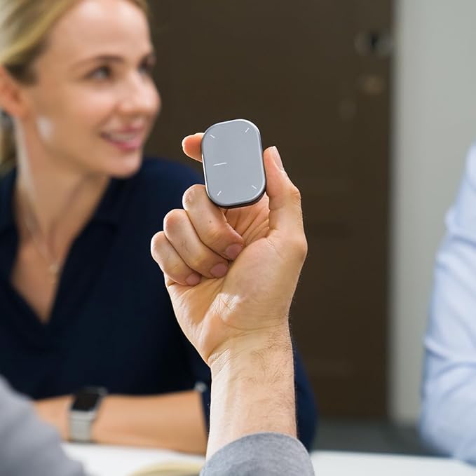 Cheerdots2 Bluetooth Detachable Air Mouse Touchpad Mouse with Voice Recording Presentation Clicker Wireless Presenter Presentation Remote with Laser Pointer for Mac Windows (Recording Silver)