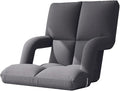 Folding Floor Chair with Back Support Adjust Lay Flat Recliner Folding Floor Gaming Chair Japanese Floor Chair Foldable Ergonomic Single Sofa Seat for Living Room Bedroom(/Gray B)