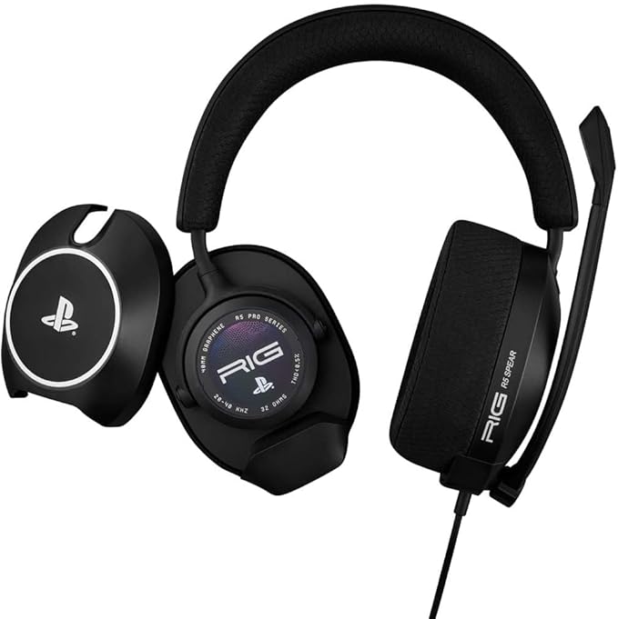 Official PlayStation R5 Pro HS Wired Gaming Headset Black for PS5 Compatible PS4 Wired Headphones 3.5 mm Jack