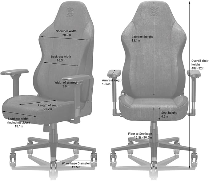 PC Gaming Chair Ergonomic Office Chair Desk Chair with Lumbar Support Flip Up Arms Headrest PU Leather Executive High Back Computer Chair for Adults Women Men (Fabric Black)