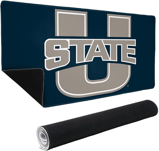 Utah State University Primary Logo Large Gaming Mouse Pad Desk Mat with Stitched Edges Non-Slip Base for Gamer Home and Office 31.5 x 15.7