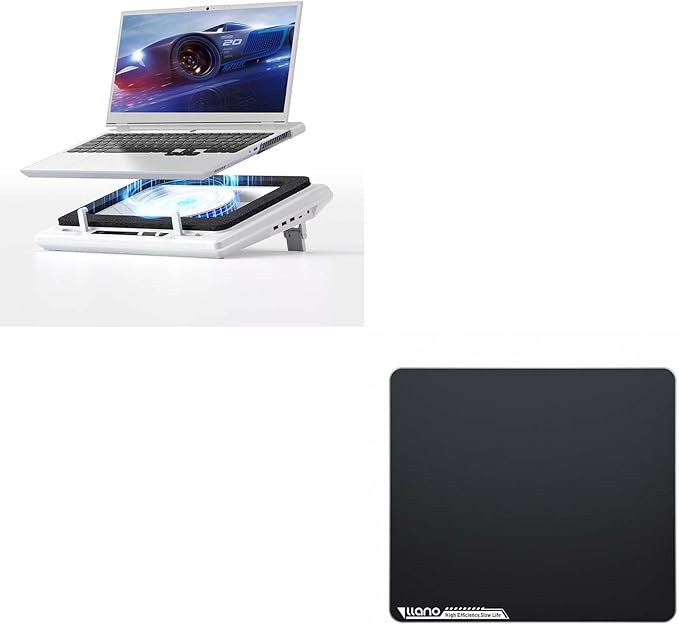 llano Laptop Cooler Bundle with Glass Mousepad Large Size