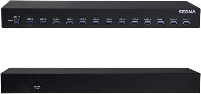 Sedna 13 Port USB 3.1 Gen I Hub (5Gbps) - 19 Inch 1U Rack Mount