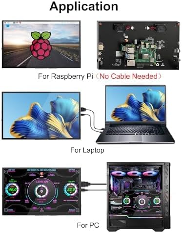 Touchscreen Monitor for Raspberry Pi 10.1'' IPS LCD Screen 1024 * 600 Smooth Touch Built-in Dual Speakers HDMI Input Compatible with Raspberry Pi 5/4/3/Zero Easy Set-up Driver-free (10.1 Inch)