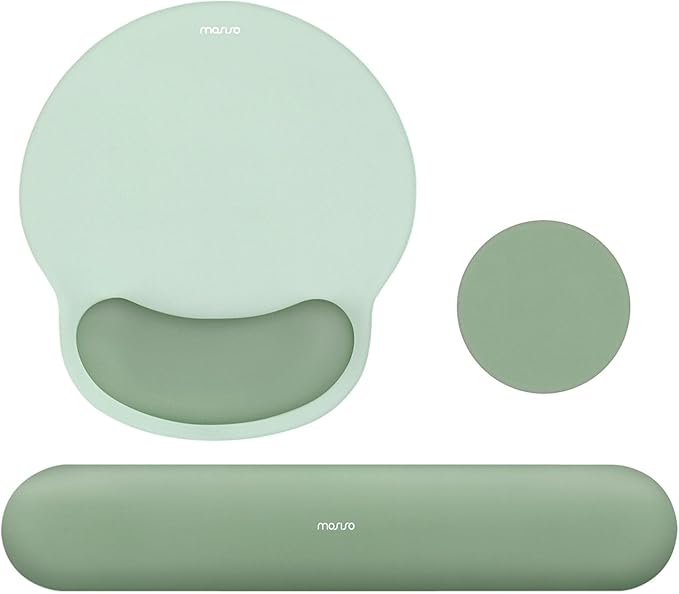 MOSISO Wrist Rest Support for Mouse Pad&ampKeyboard Set Circle Curved Ergonomic Mousepad&ampCoaster Non-Slip Base 13-13.3 inch Square Quilted Vertical Computer Bag with Pocket&ampSmall Case Ant
