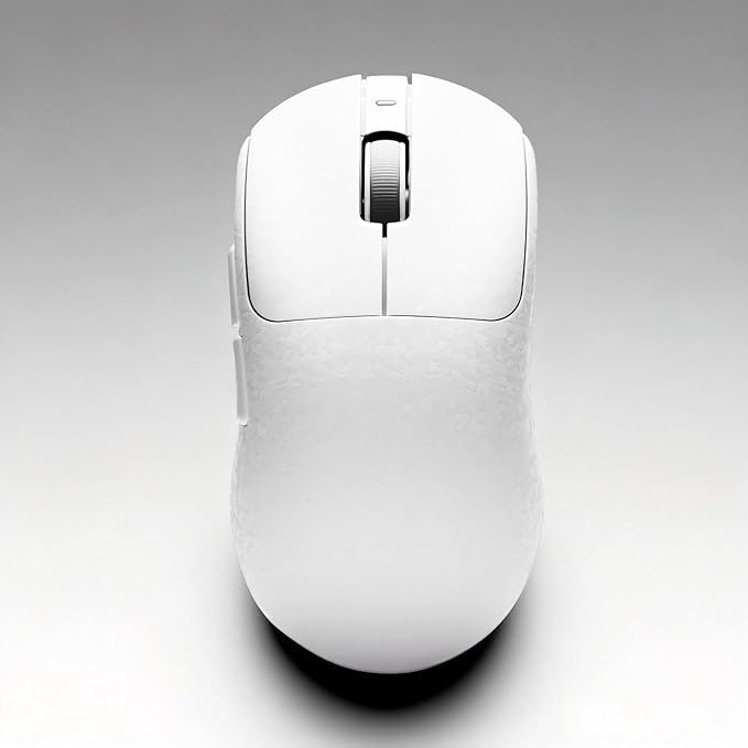 Ajazz AJ199 Wireless Gaming Mouse Carbon Fiber Shell Tri-Mode 2.4G/Bluetooth/USB-C 58g Ultra-Lightweight PAW3311 Sensor up to 24000 DPI 500mAh Battery for PC/Mac/Game/Travel White