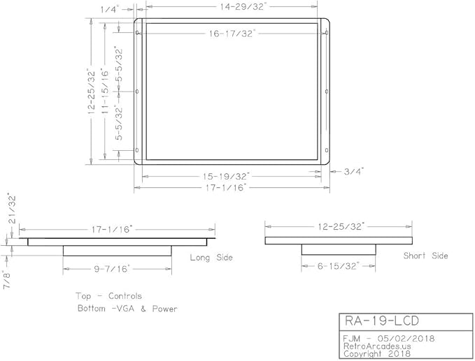 19 Inch Arcade Game LED Monitor Jamma Monitor MAME and Cocktail Game cabinets