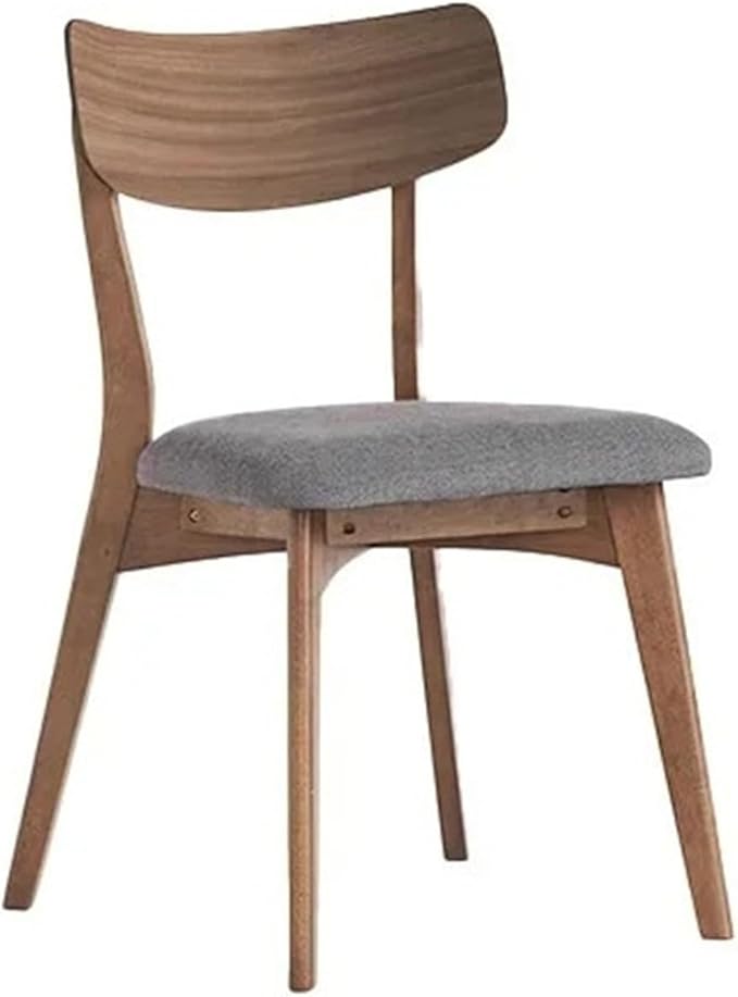 Adjustable Office Computer Chair with Armrest 1pcs Upholstered Dining Chairs with Curved Backrest and Wood Legs Walnut Finished Frame