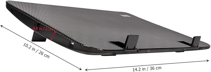 6 Inch Adjustable Laptop Holder Cooling Pad with High-Velocity Fan Notebook Cooling Support for Office and Gaming Black
