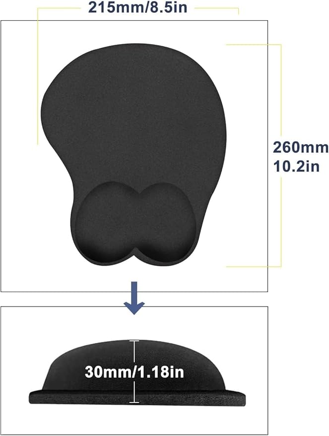 Nsipan Custom Mouse Pad with Wrist Rest Personalized Wrist Support Memory Foam Mat Mouse Mat with Photo Text Slip-Resistance Silicone
