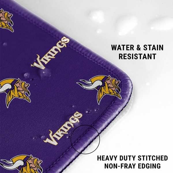 Skinit Medium Gaming Mouse Pad - Officially Licensed NFL Minnesota Vikings Blitz Series Design with Stitched Edges Waterproof Non-Slip Rubber Base Desk Mat for Keyboard &amp Mouse