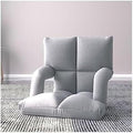 ELEFOCUS Floor Chair Individually Folding Meditation Chair 6 Gears Adjustable Backrest Padded Gaming Chair with Armrests(Grigio)
