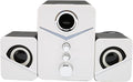 Sanpyl Computer Speaker Deep Bass High Power 2.1 Channel Desktop Speaker for Music LoversRed (White)