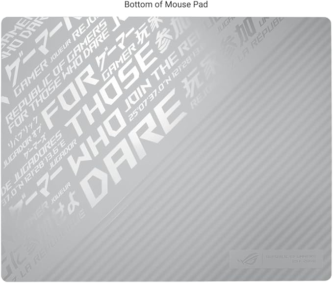 ASUS ROG Moonstone Ace L Glass Gaming Mouse Pad – 19.7” x 15.7” Ultra-Smooth Matte Tempered Glass for Quiet Ultrafast Glides Impact/Scratch Resistant Easy to Clean Anti-Slip Silicone Base - White