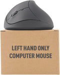 Urby Left Handed Mouse Wireless Ergonomic Vertical. Also As Left Handed Gaming Mouse. Compatible with Windows/macOS/iPadOS Laptop PC. [Battery Included] (Black)